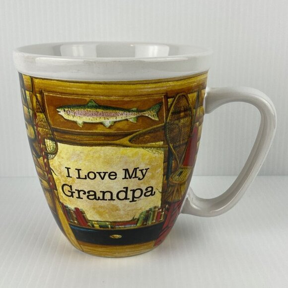 Lang I Love My Grandpa Mug Gone Fishin Series 20 oz Ceramic Coffee Cup Fishing - Picture 8 of 8